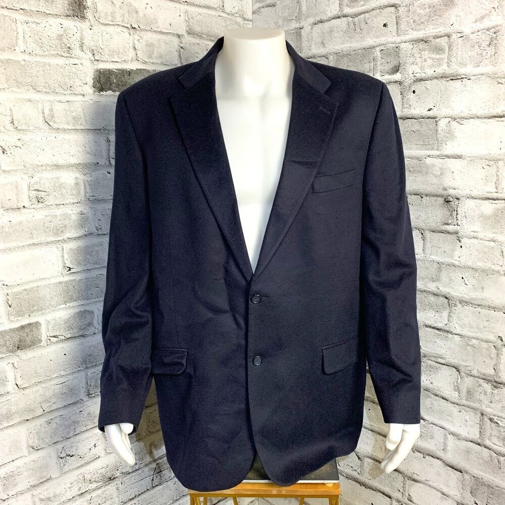 Vintage S.Cohen Montreal Blazer Sport Coat Jacket Mens 46T Navy 100% Cashmere